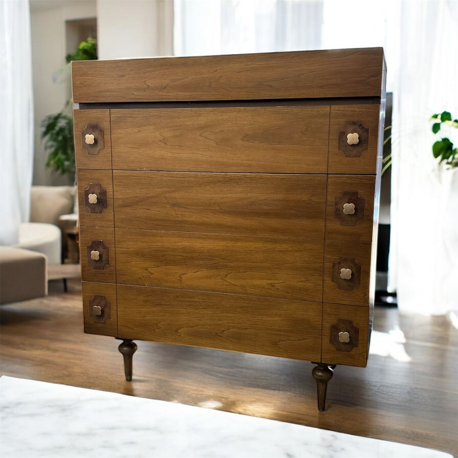 β¨ Mid-Century Modern Tall Walnut Dresser β Beautiful Wood Finish