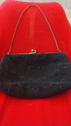 Beaded Black Vintage Evening Purse by Bags by Josef
