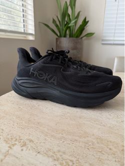 Hoka One One M Clifton 10 Triple Black 1162030 BBLC Running Shoes Men SZ 12D US