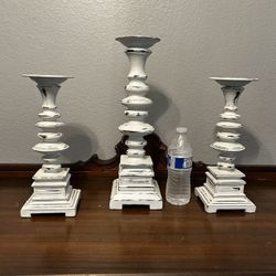 White Candle Holders