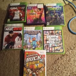 6 Xbox 360 Games and 1 WI Game