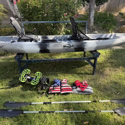 Brooklyn Kayak Company BKC TK122 Tandem Fishing Kayak – Complete Package – Excellent Condition