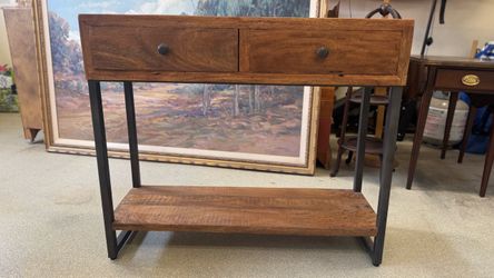 3-foot oak colored console table