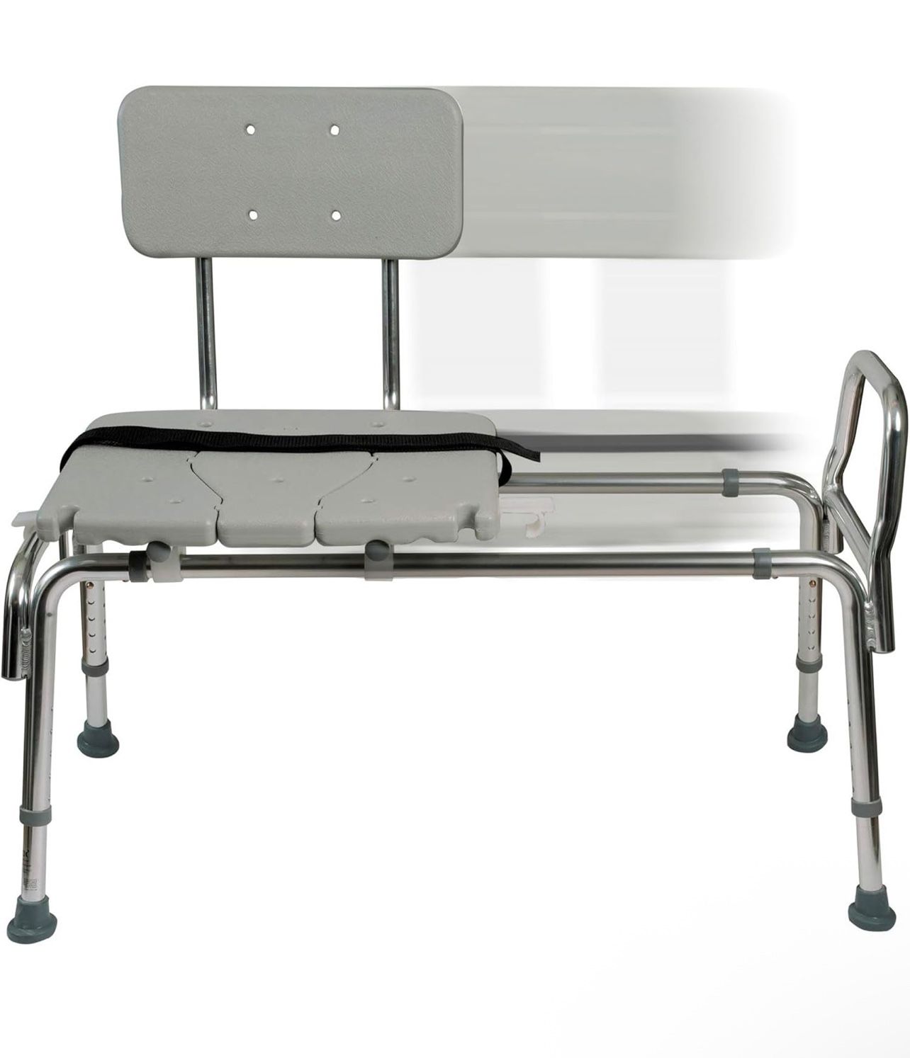 DMI Tub Transfer Bench and Shower Chair with Non Slip Aluminum Body, FSA Eligible, Adjustable Seat Height and Cut Out Access, Holds Weight up to 400 L