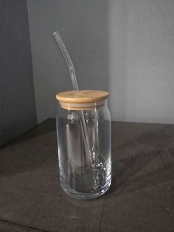 16oz glass cups with glass straws