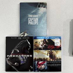 Set Of 5 Blue Ray DVD Movies , Triple Feature Is Unopened-Brand New.