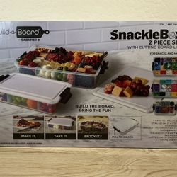 Sabatier Snacklebox 2 Piece Set w/ Cutting Board Lids New In Box