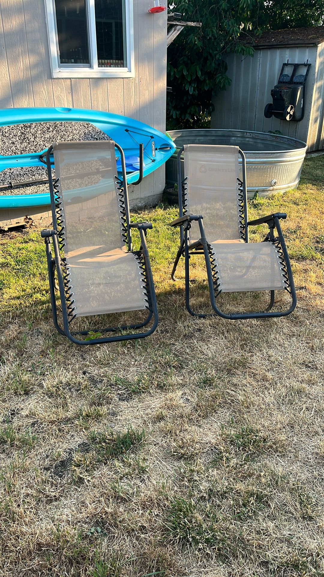 BackyArtStudio-Reclining Lawn Chairs-set Of 2