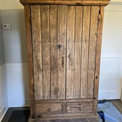 Rustic Antique Wormwood Armoire 