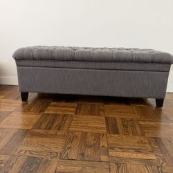 Dark Gray Ottoman / Bench With Storage 