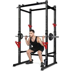 Premium Power Rack Cage For Weight Training - Adjustable Squat Stand With 660lb Capacity, Ideal For Home Gym Equipment & Lifting Needs