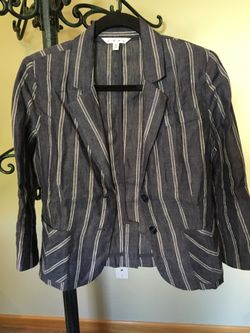 Navy blue striped Cabi jacket