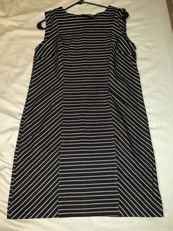 Merona Black and White Striped Sleeveless Dress size M