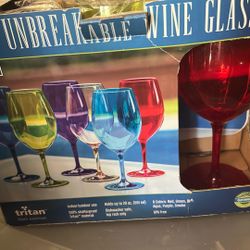 $5 Six Piece Unbalance Wine Glasses 