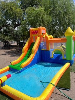 Water slide and bounce castle