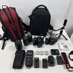 Cameras And Accessories Canon 60D DSLR And Rebel T1i With Lenses and All Accessories