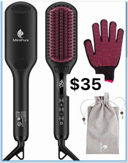 Hair straightening brush