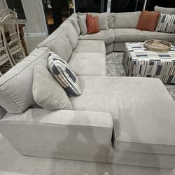 5-Piece Fabric Chaise Sectional Sofa