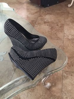 Wedges black with studs *new* rockabilly style