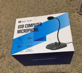 New! USB Microphone for Computer, Desktop Microphone with Volume Control & Monitor Headphone Jack, Plug&Play Condenser, Computer, PC, Laptop, Mac, PS4