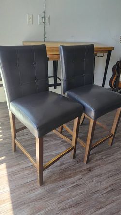 Pair of Solid Wood Counter Stools - 24.5" Height