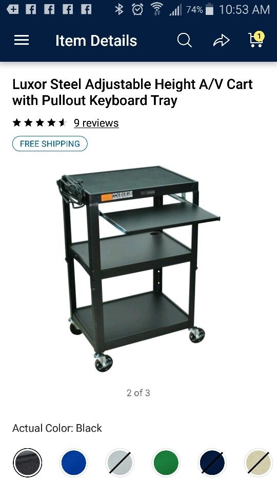 Brand nee assembeld cart with keyboard pull out tray