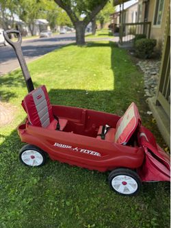 Radio Flyer plastic two-seater kid's wagon