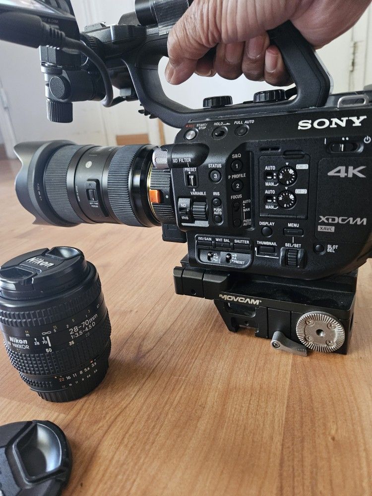 Sony FS5 Cinema Camera With Nikon F To E adapter and Sigma 18-35 1.8