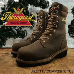 New THOROGOOD Logger Series Composite Toe Waterproof 600g Insulated Work Boots Botas Size: 11