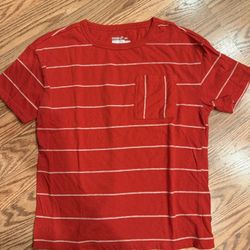 Boys Red Striped Shirt Size Medium 8