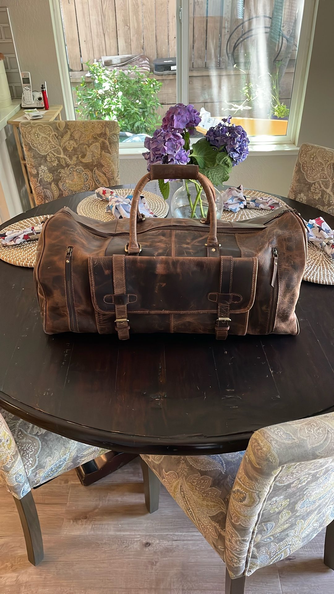 Buffalo Leather Duffel Bag