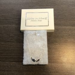 New Sterling Silver double strand Wings bracelet in original box