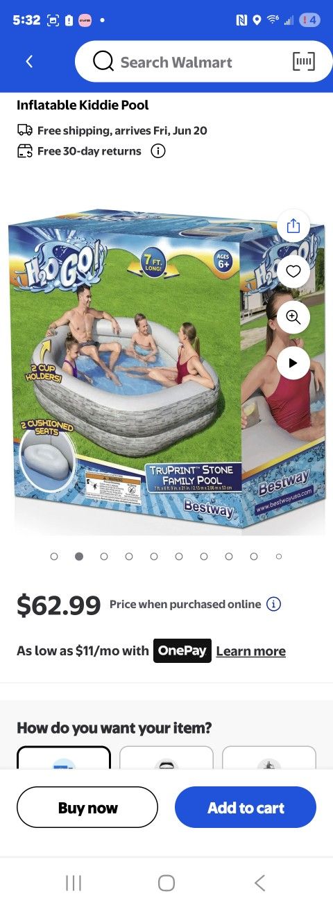 7ft Inflatable Kids Pool