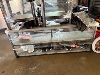 Industrial Style Open Shelf TV Stand