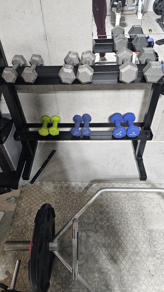 Dumbbells and Rack