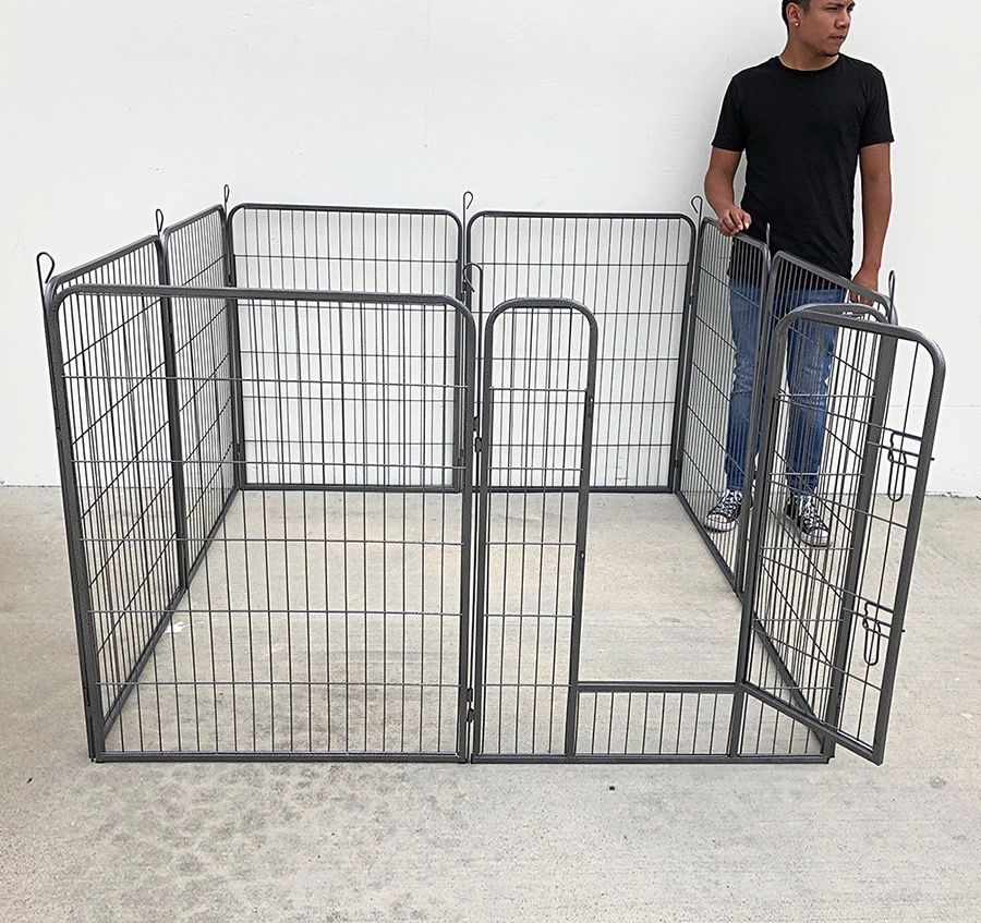 (NEW) $115 Heavy Duty 40” Tall x 32” Wide x 8-Panel Pet Playpen Dog Crate Kennel Exercise Cage Fence Play Pen