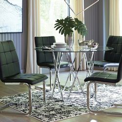Madanere Black-Chrome 5-Piece Dining Room Set

