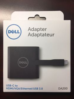 dell adapter, USB type C to HDMI/VGA/Ethernet/USB
