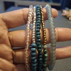 5pcs Beaded Stretchable Bracelet Set 