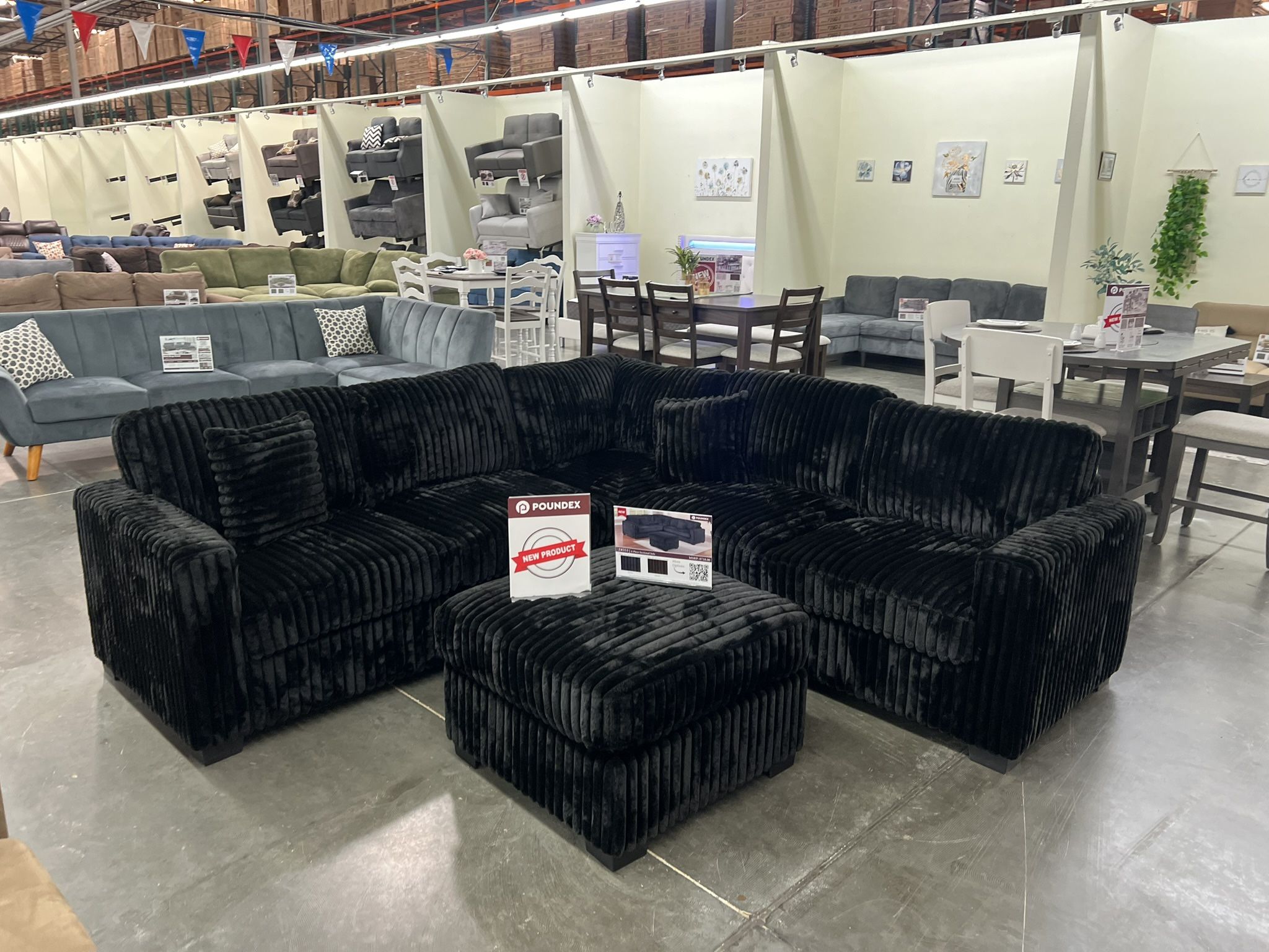 New Black Sectional
