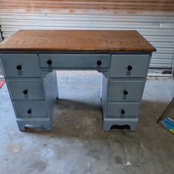 Wooden Blue Desk