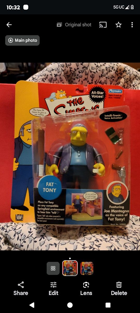 Vintage Sealed Simpsons Action Figure Fat Tony