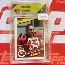 1984 Topps ROGER CRAIG auto rookie w/ custom slab
