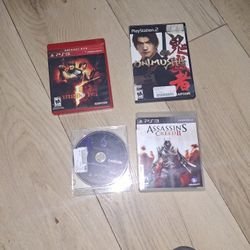 Onimusha Warlords Ps2. Assn Creed 2 Ps3. Resident Evil 5 and 6 Ps3