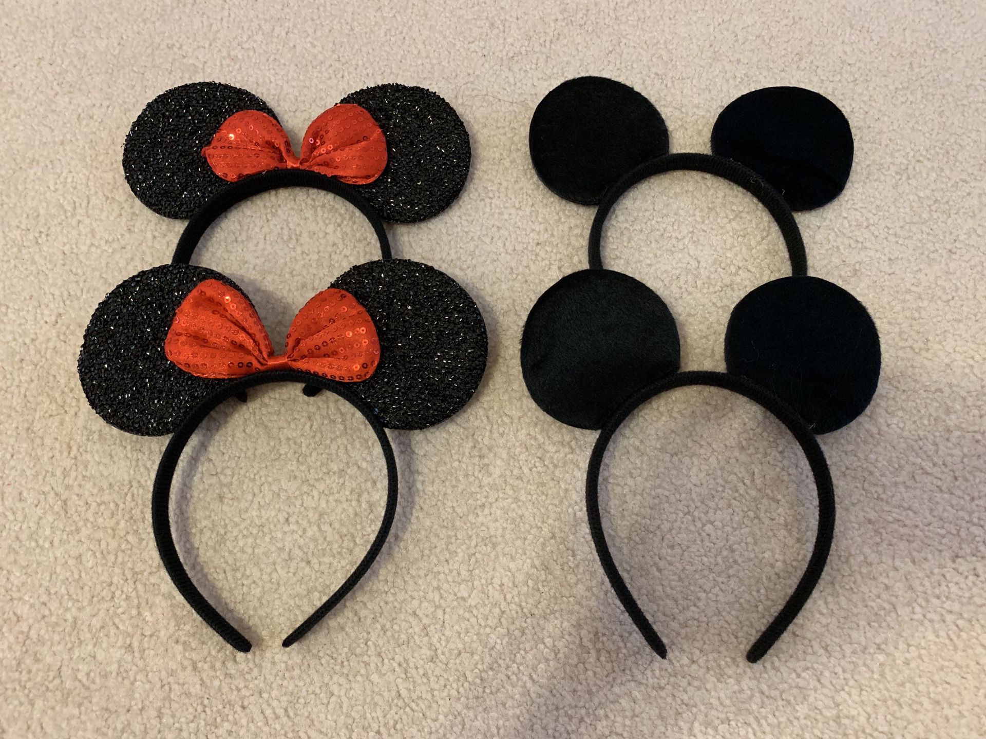 Minnie and Micky mouse ears headbands- $1.5 each