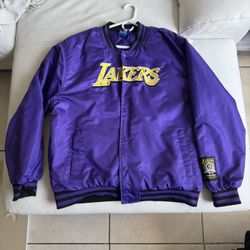 Purple Los Angeles Lakers Satin Bomber Jacket 