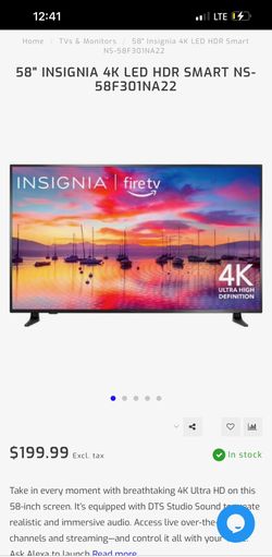 58" INSIGNIA 4K LED HDR SMART