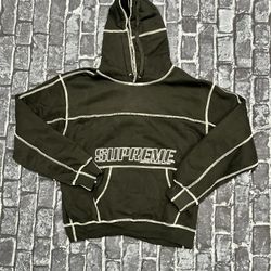 supreme cover stitch hoodie black