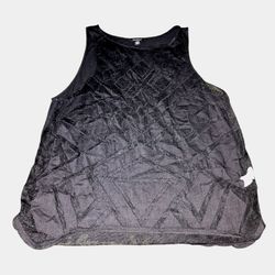 Vintage Lucky Brand Mesh See Through Black Geometric Tank Top