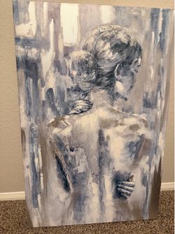 Blue and Silver Lady Painting